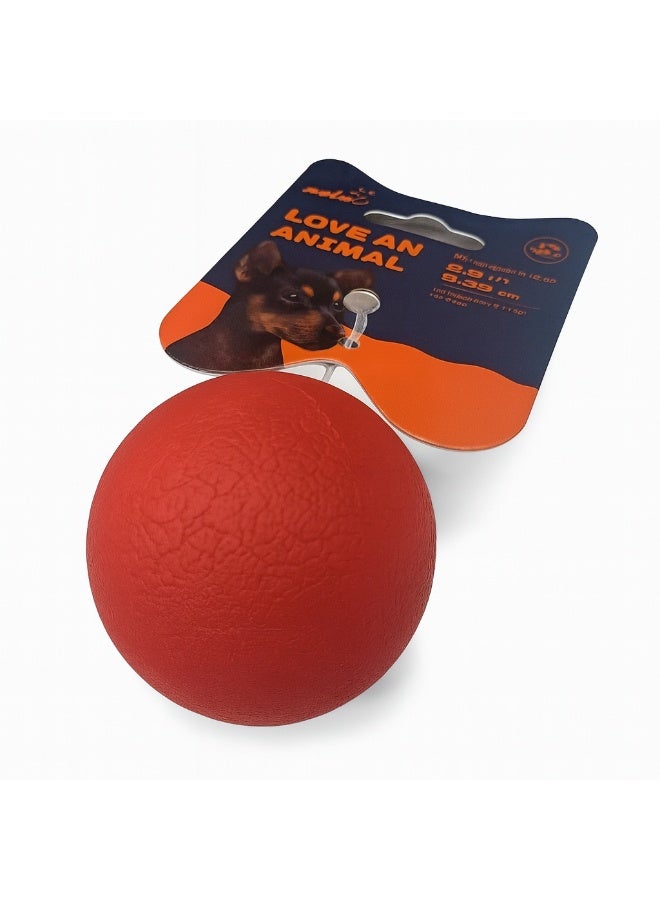 Durable Rubber Dog Toy Ball, Chew-Resistant, Bounce and Play Training Ball, Red